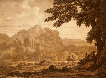Paisaje con un templo